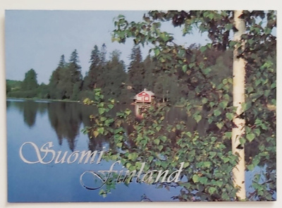 "Mökki rannalla..koivu"-KULKEMATON POSTIKORTTI