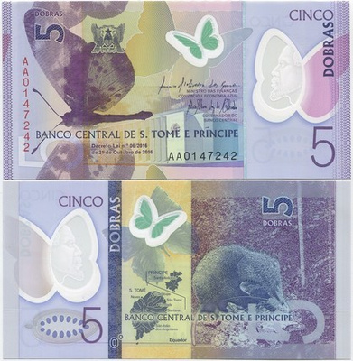 Sao Tome E Principe 5 Dobras 2016 (2018) UNC Polymer