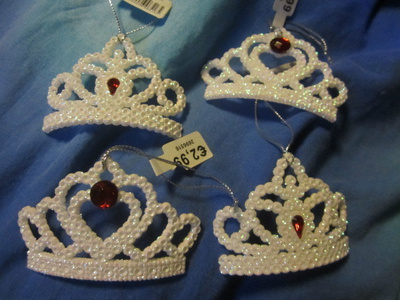 Joulukoriste Tiara / Kruunu 4 kpl valkoinen