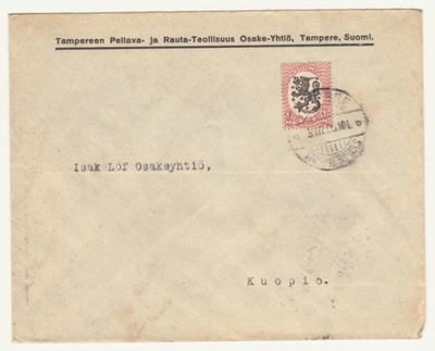 Firmakuori Tampere Pellava- ja Rauta-Teollisuus oy 1925
