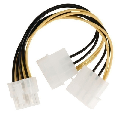 Valueline Virtakaapeli EPS 8-pin uros - 2xMolex uros, 15cm