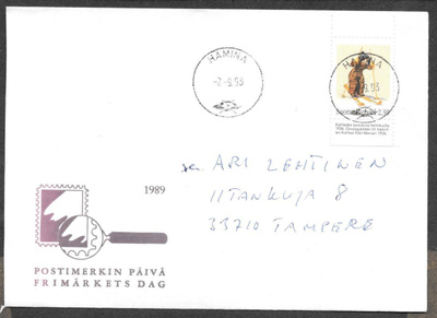 Postilähetys - M.Wendelin (LAPE 1213) Hamina 7.9.1993
