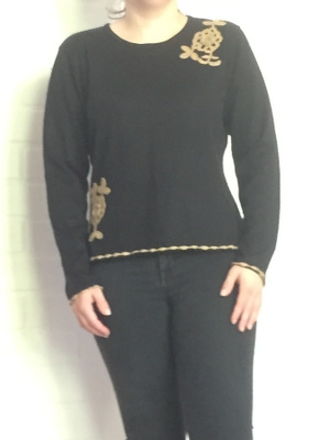 Aventura musta/beige neule L