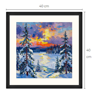 Uusi uniikki Talvimaisema art print taulu 40 cm x 40 cm