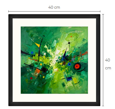Uusi abstrakti Art Print paspis & kehys 40 cm x 40 cm