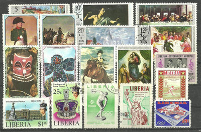 LIBERIA Afrikka suuri levyllinen merkkejä o
