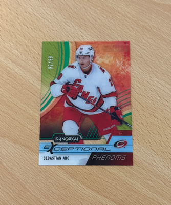 2021-22 Synergy Sebastian Aho Exceptional Phenoms Green /99