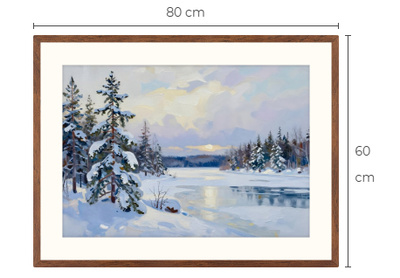 Uusi uniikki Talvimaisema art print taulu 60 cm x 80 cm