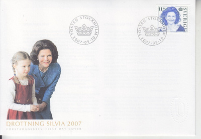Ruotsi FDC 2007 Kuningatar Silvia.