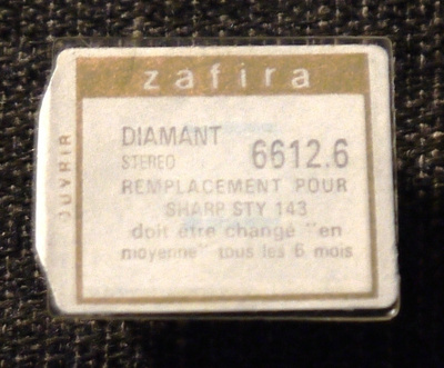 Levysoittimen neula Zafira Diamant 6612.6 (Sharp STY 143)