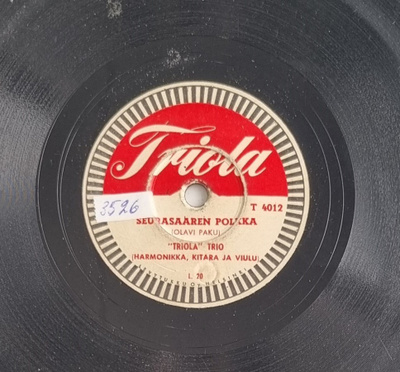 Savikiekko 1930 - Triola Trio - Willy Larsen - Triola T 4012