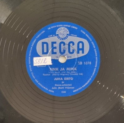Savikiekko 1956 - Juha Eirto - Decca SD 5378