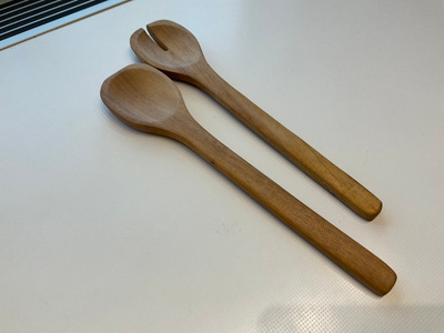 Pentik salaattiottimet , puuta. Käyttämättömät