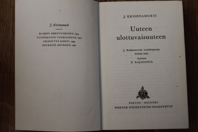 Krishnamurti: Uuteen ulottuvaisuuteen