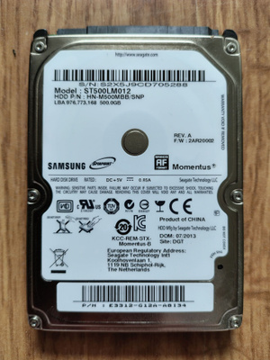 Samsung kovalevy, 500 Gt SATA 2,5''