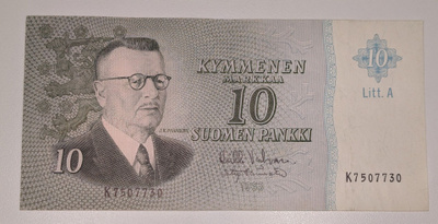 10 Markkaa 1963 Litt. A K7507730