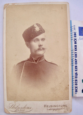CDV Visiitti Valokuva Suomen Kaartilainen Helsini 1890-l