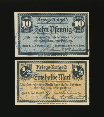 Saksa Notgeld 10, 50 Pfennig, Horst 1.5.1917