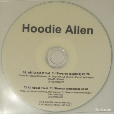 Hoodie Allen • All about It PROMO CDr-Single