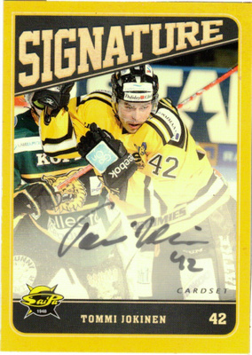 2013-14 Cardset TOMMI JOKINEN SaiPa signature nimmari