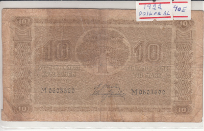 10 mk 1922 ilman litt vaikea allek pari Ba 2-his kl 4