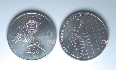 2012 Portugal 2,50 Euro juhlakolikko 2½ € OLYMPIALAISET
