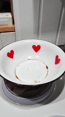 VANHA SYDÄN AIHEINEN EMALIMALJA