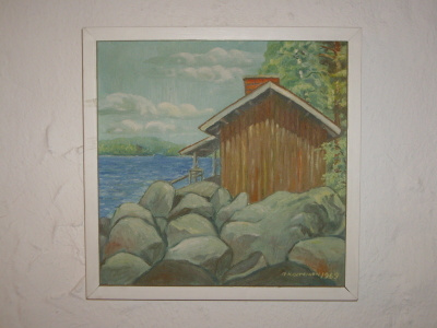 M. Kalteinen  RANTASAUNA  Öljyväri  v.1969