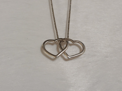 Design Double Heart Hopea riipus kaulakoru MJH 925