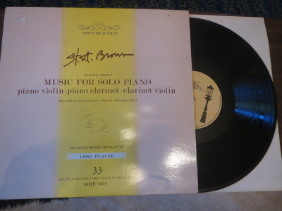 Steven Brown: Music For Solo Piano LP