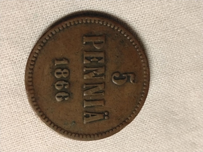 5 penniä 1866