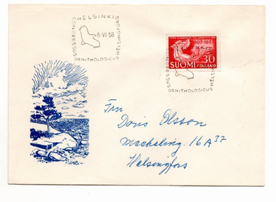 Helsinki:  Ornithologicus congress (erikoisleima 6-6.1958)