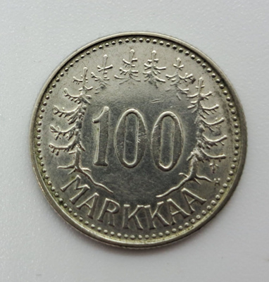 100 mk 1958 hopeaa