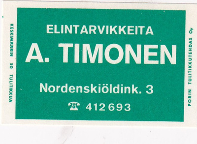 Helsinki, A. Timonen, Nordenskiöldink. 3   1/16