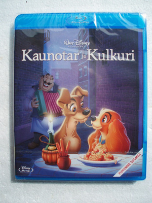 Kaunotar ja Kulkuri Disney klassikko Blu-ray