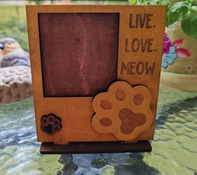 Live. Love. Meow Kuvakehys Käsintehty