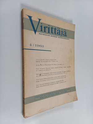 Virittäjä 4/1963 : Kotikielen seuran aikakauslehti