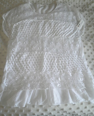 VALKOINEN UUSI IHANA PITSI TUNIKA KOKO:XL/XXL
