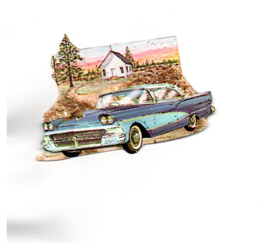 3D KORTTIKUVA °° ~KLASSIKKOAUTO PIHAMAISEMASSA~°° /(8)