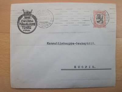 VANHA Firmakuori Mallasjauho Tehdas Viipuri 1924