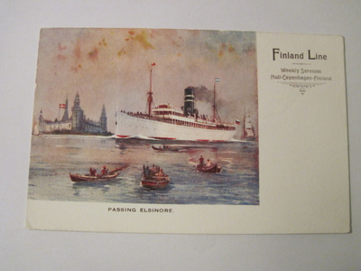 VANHA Postikortti Laiva Finland Line Mainos 1920-luku