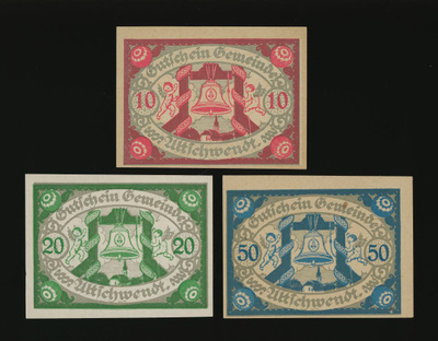Itävalta Notgeld 10, 20, 50 Heller, Altschwendt 1920