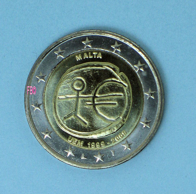 2009 MALTA 2 euro juhlaraha aihe : EMU 10V UNC laatu