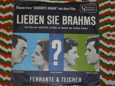 7" FERRANTE & TEICHER -  "Goodbye Again"  - single 1961 EX