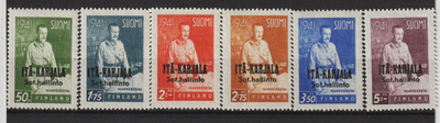 1942 Itä-Karjala-lisäpainama Mannerheim-sarja leimaamaton**