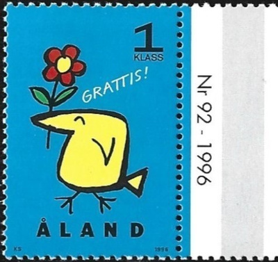 Ål 1996 Tervehdys-merkit 1. lk välilöpari numero ** LaPe 108