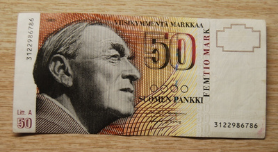 Suomen viimeinen 50 mk seteli 1986, Alvar Aalto