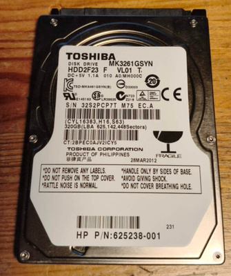 320GB 2,5" Kiintolevy