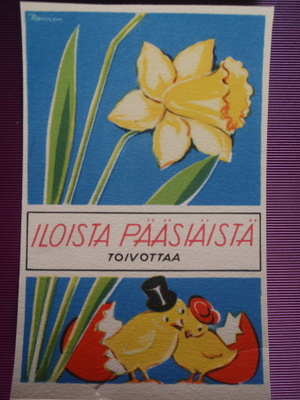 Etel Raivio tipupariskunta narsissin juurella 2.