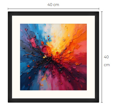 Uusi abstrakti Art Print paspis & kehys 40 cm x 40 cm